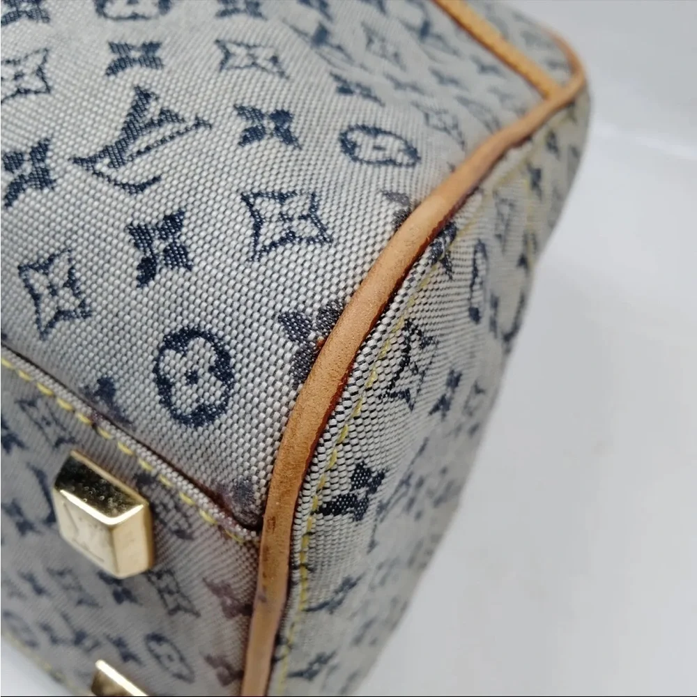 Louis Vuitton Navy x Grey Monogram Mini Lin Marie Dome Boston Bag